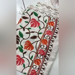 White shawl with embroidery